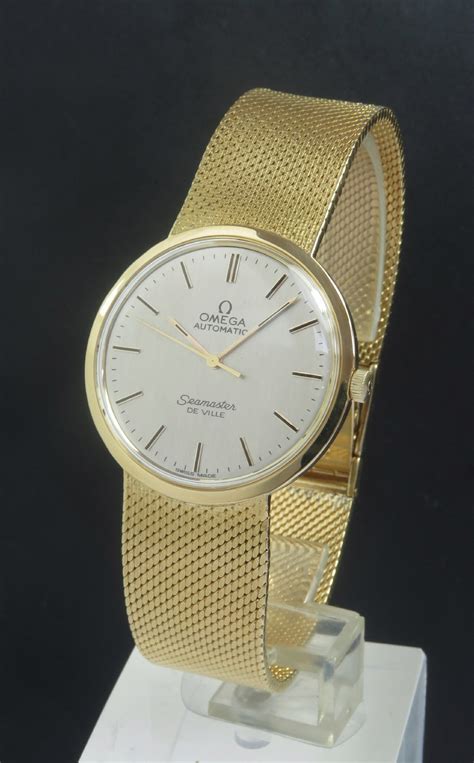 omega 14 karat gold watch|solid 18k gold watch men's.